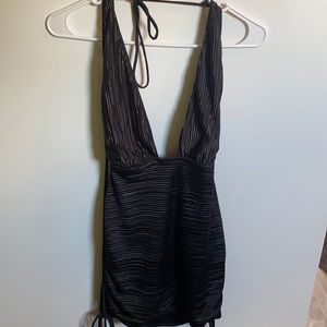 Lucy in the sky black halter dress